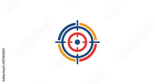Colorful Target Practice Bullseye Symbol.