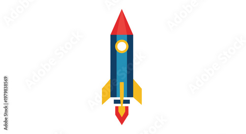 Colorful Toy Rocket Ship Model.