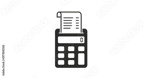 Calculator with paper roll.