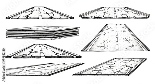 Road Surface Textures and Views Collection.