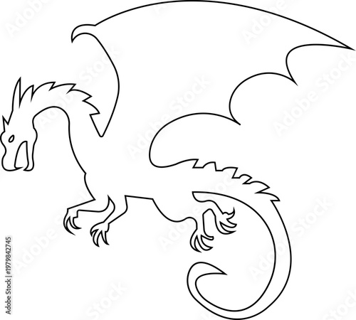 dragon icon, vector brushstroke watercolor tribal tattoo oriental calligraphy kit. Abstract snake silhouette stains, vintage zodiac traditional painting, abstract design elements, banner clipart