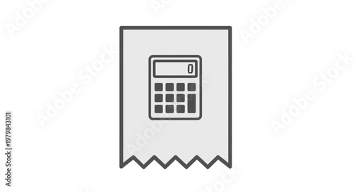 Calculator on receipt paper icon.