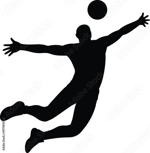 Dynamic silhouette of a soccer player leaping high in the air to head the ball during a competitive match