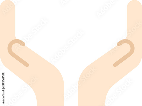 受け止める手のアイコンのイラスト