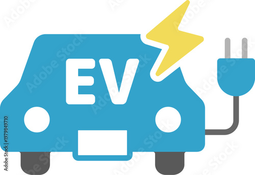 EVカーのアイコンのイラスト