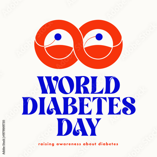 World Diabetes Day typography poster in bold modern design