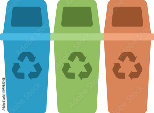 資源ごみ回収ボックスのアイコンのイラスト