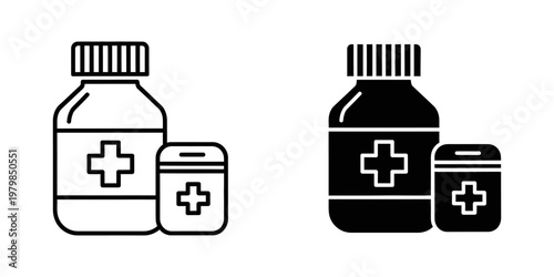 first aid kit and medical supplies flat design vector illustration