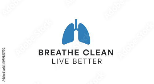 Blue lungs logo with 'breathe clean live better' text on white background