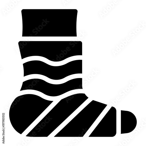 broken leg glyph icon