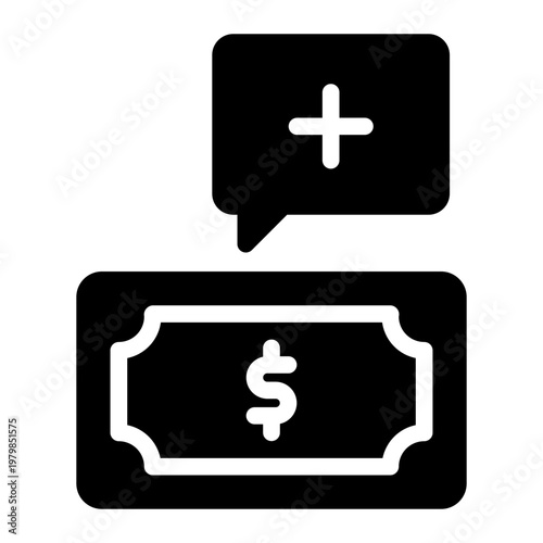 medical expense glyph icon