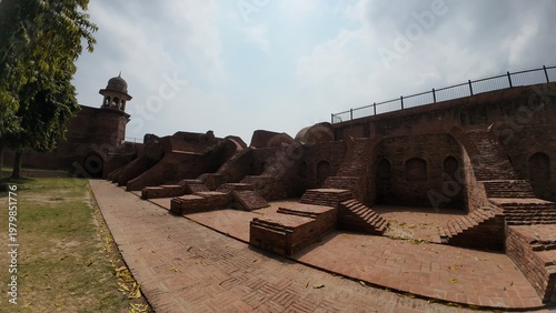 Ancient Brick Ruins and Archaeological Excavation Site of Raja Harsh Ka Tila in Thanesar Kurukshetra India