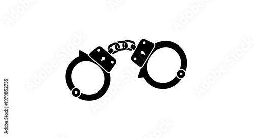 Iconic Handcuffs Symbol of Arrest and Justice