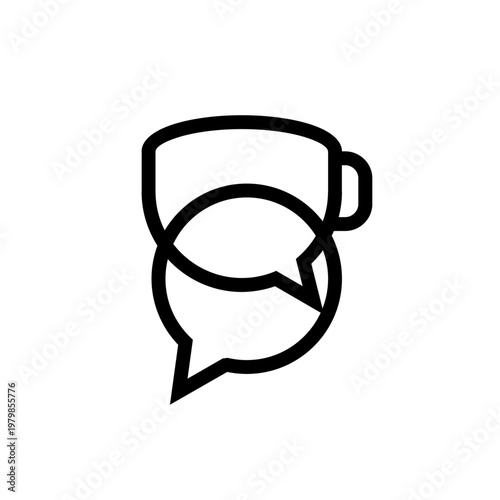 Coffee Chat Communication Icon - Business Discussion and Social Conversation Symbol