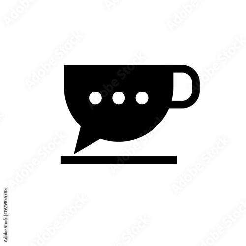 Minimalist Coffee Chat Icon Representing Communication and Discussion