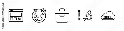 Minimalist marketing and sales promotion line icon set