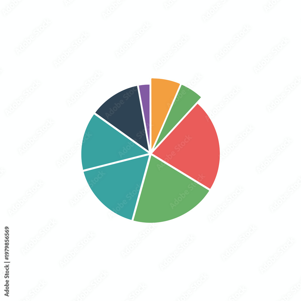 Fototapeta premium Colorful Pie Chart Showing Business Data and Analytics