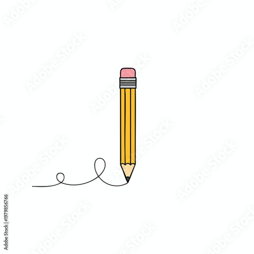 Cute and Colorful Pencil Illustration for Creative Writing and Art Projects