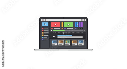 Laptop with music production software interface.