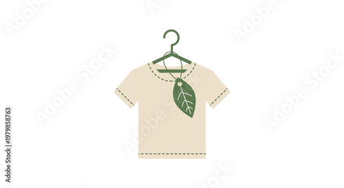 Green leaf on a tshirt.