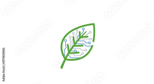 Green leaf with intricate vein details.