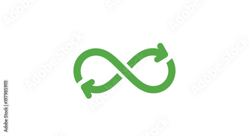 Green infinity loop with arrows.
