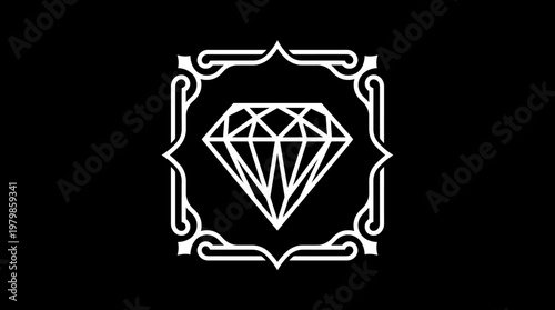 Elegant Diamond Logo on Black Background