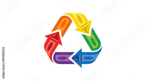 Colorful Crayon Recycle Symbol