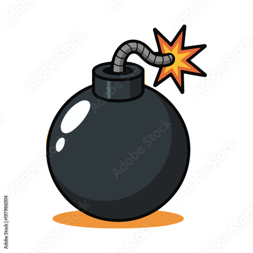 bomb with burning fuse