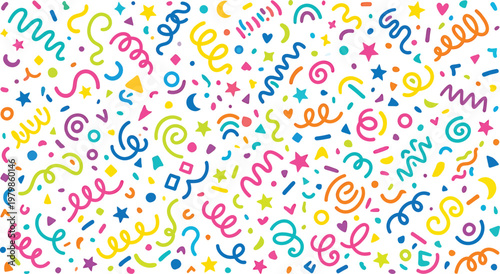 Bild auf Leinwand A colorful illustration of confetti and party decorations    Ai, eps, jpg, trans