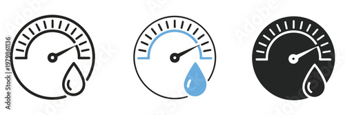 Hygrometer, icon symbol template for graphic and web design collection, vector illustration, humidity measurement, climate control, weather monitoring, temperature and moisture gauge, flat vector 