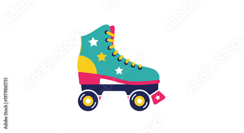 Colorful Roller Skate with Stars.