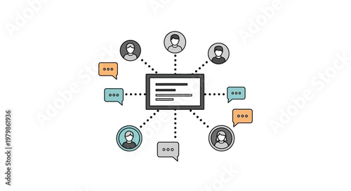 Communication Network Social Media Concept.