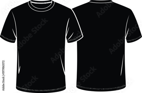 oversized t shirt flat mockup front and back views technical apparel template for fashion collections pattern making and clothing design presentation