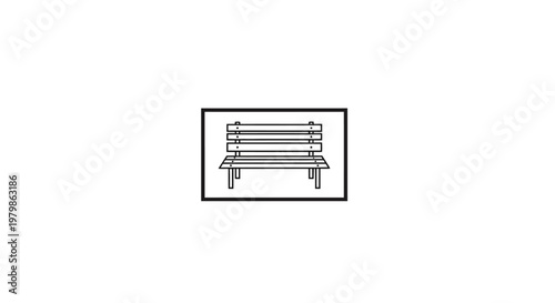Simple line drawing of a wooden bench.