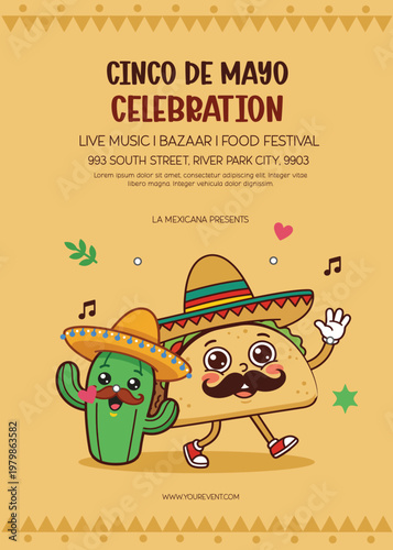 Celebration flyer cinco de mayo template