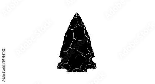 Ancient Flint Arrowhead Silhouette