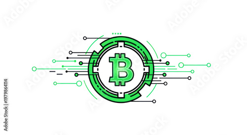 Bitcoin Cryptocurrency Digital Coin Symbol Technology Finance Blockchain