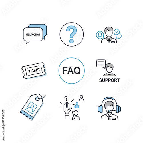 Frequently Asked Questions and Support Icons