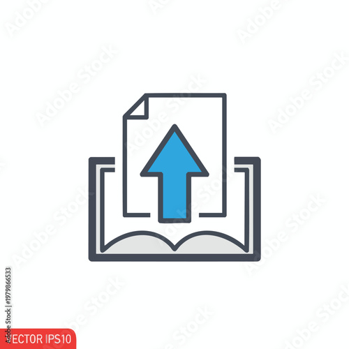 Digital File Upload Icon for Business and Technology Concepts