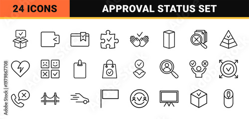 Accept and reject outline icons for validation and security status