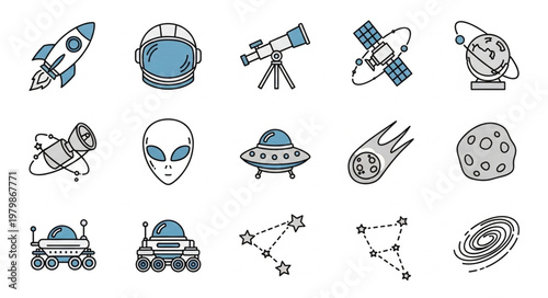 Space Icons and Symbols.