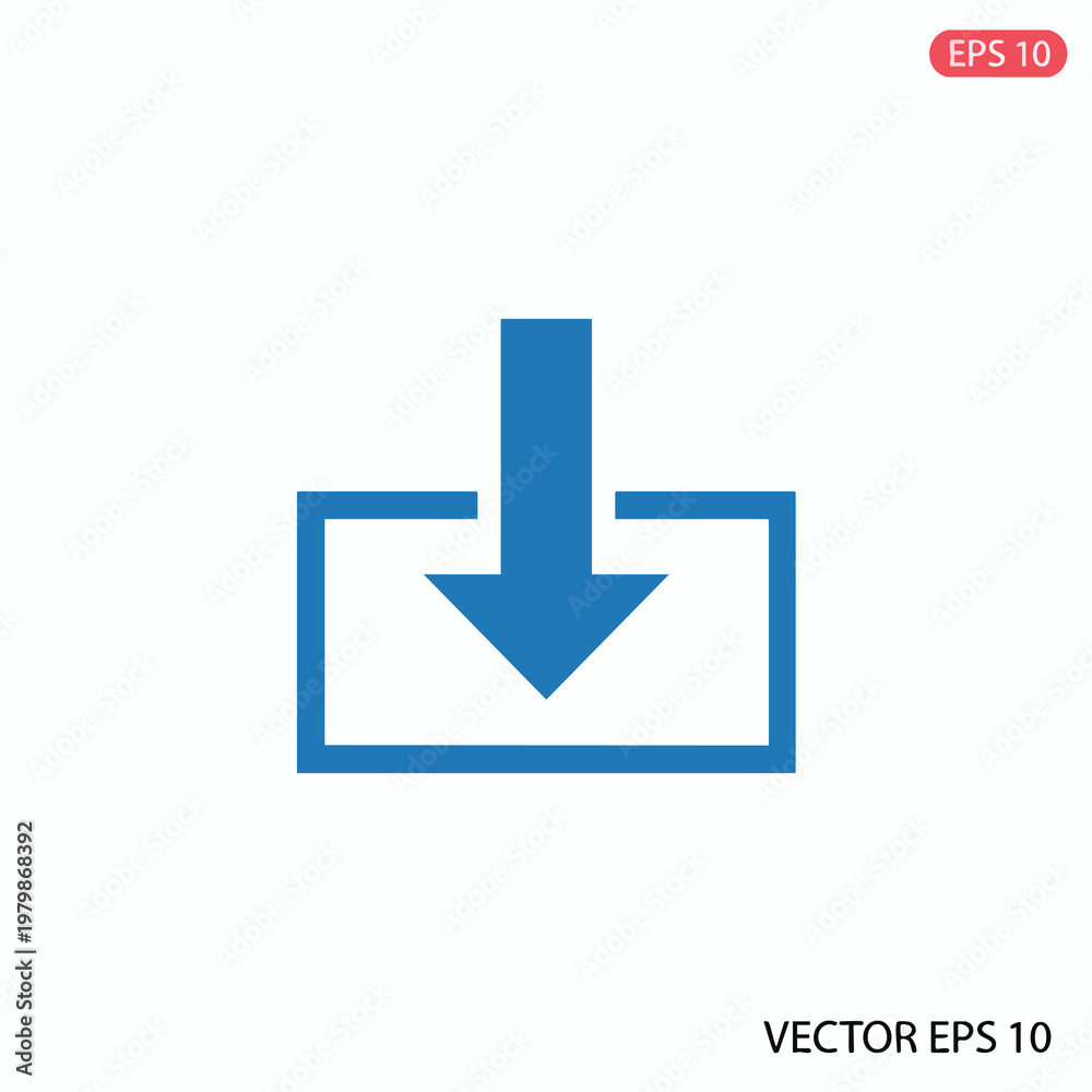 Fototapeta premium Download Icon with Arrow Pointing Down into a Container for Digital Files and Data Storage