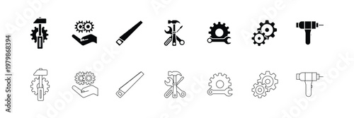 Foto Fashion Footwear Icon Set – Sneakers, Heels, Loafers and Shoe Line Vector Collec