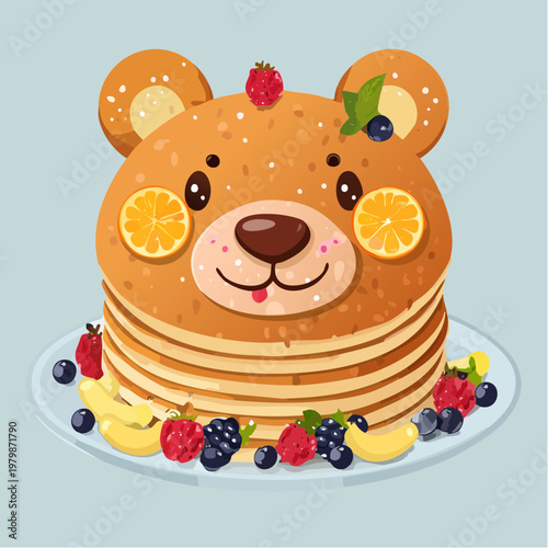 Bären-Pancake mit Obst