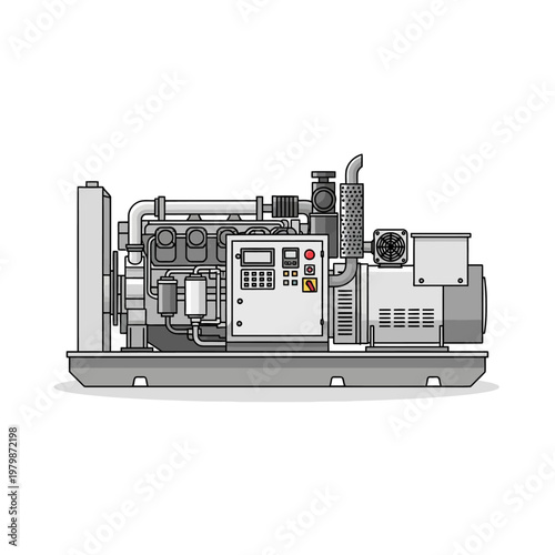 Industrial Generator Set Illustration