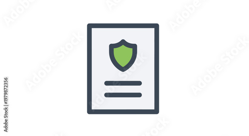 Document with Shield Security Protection Icon.