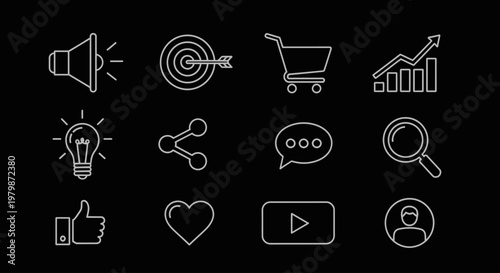 Collection of social media icons.