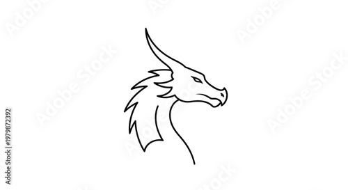 Dragon head in profile view.