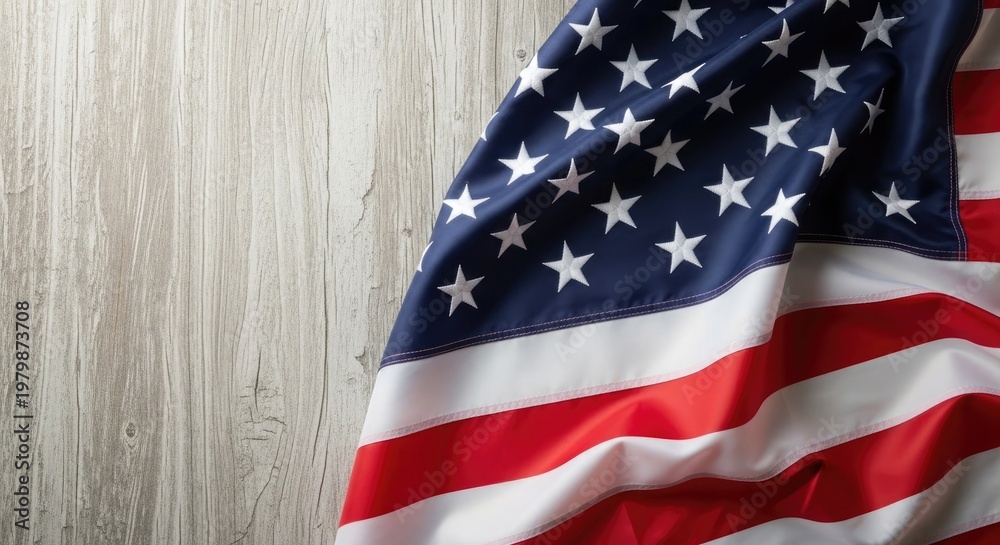 Obraz premium American flag against wooden background a symbol of freedom and patriotism